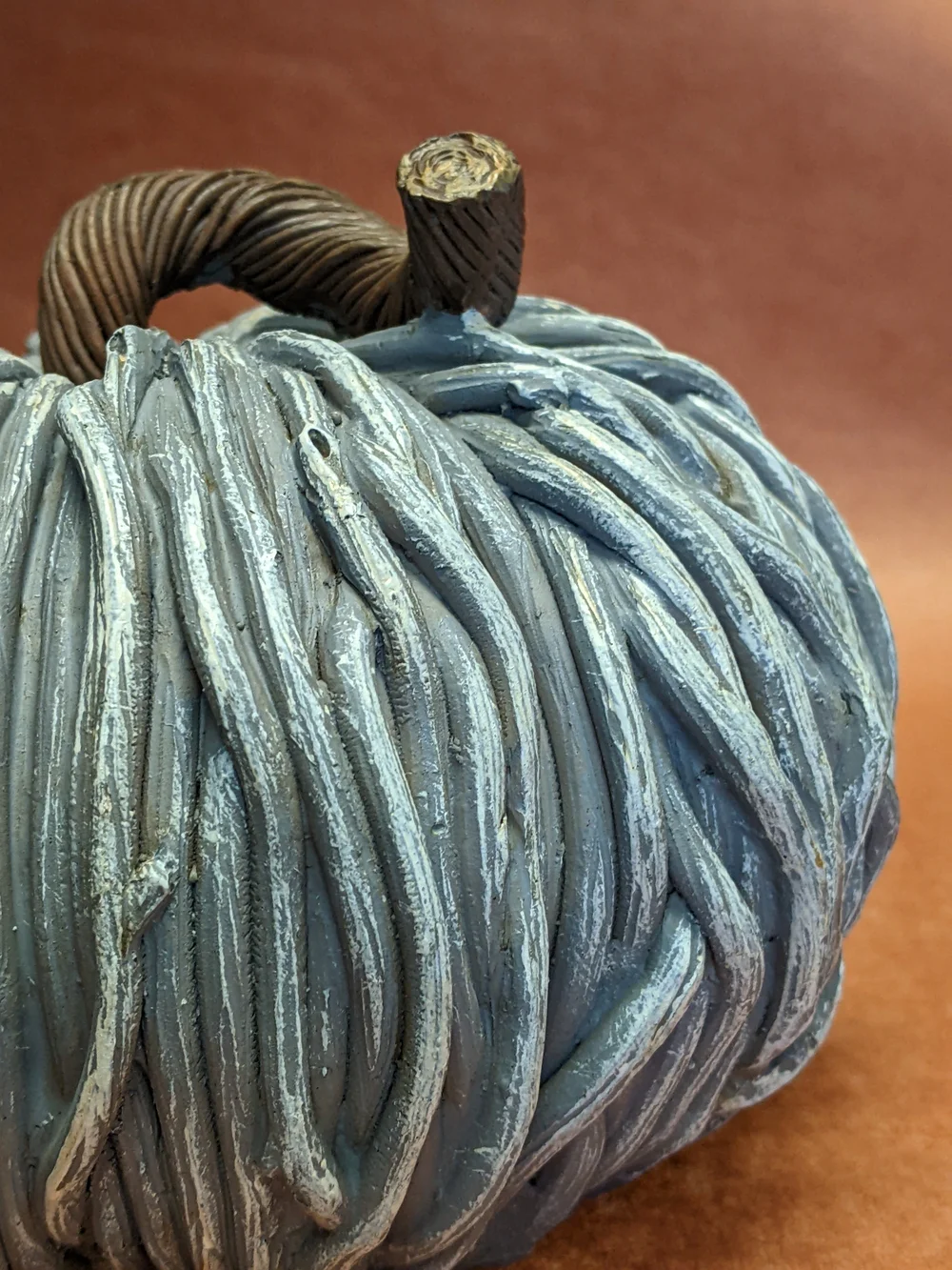Pumpkin Decor - Seasonal Decor - Grey - 5in Tall - New